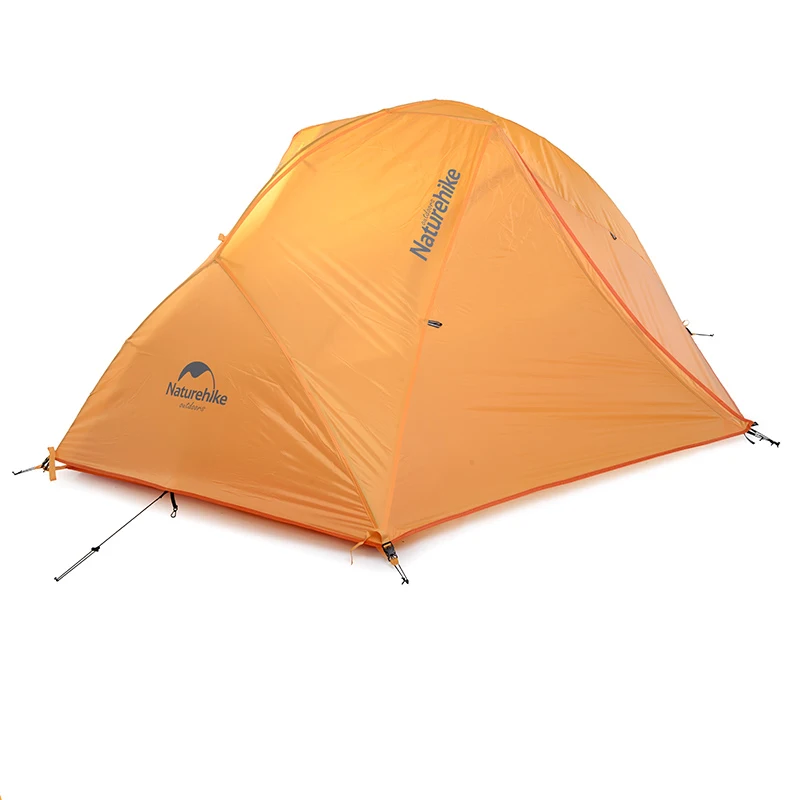 Orange Naturehike 2 человек Сверхлегкий Кемпинг Туризм Альпинизм палатка Водонепроницаемый 20D силиконовый двухслойный со снежной юбкой - Цвет: Orange