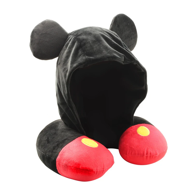 Disney Микки и Минни Маус Мышь мультфильм с капюшоном u-образная подушка для шеи офис обеденный перерыв Портативный Подушка Для мужчин и горе Для мужчин на день рождения подарки