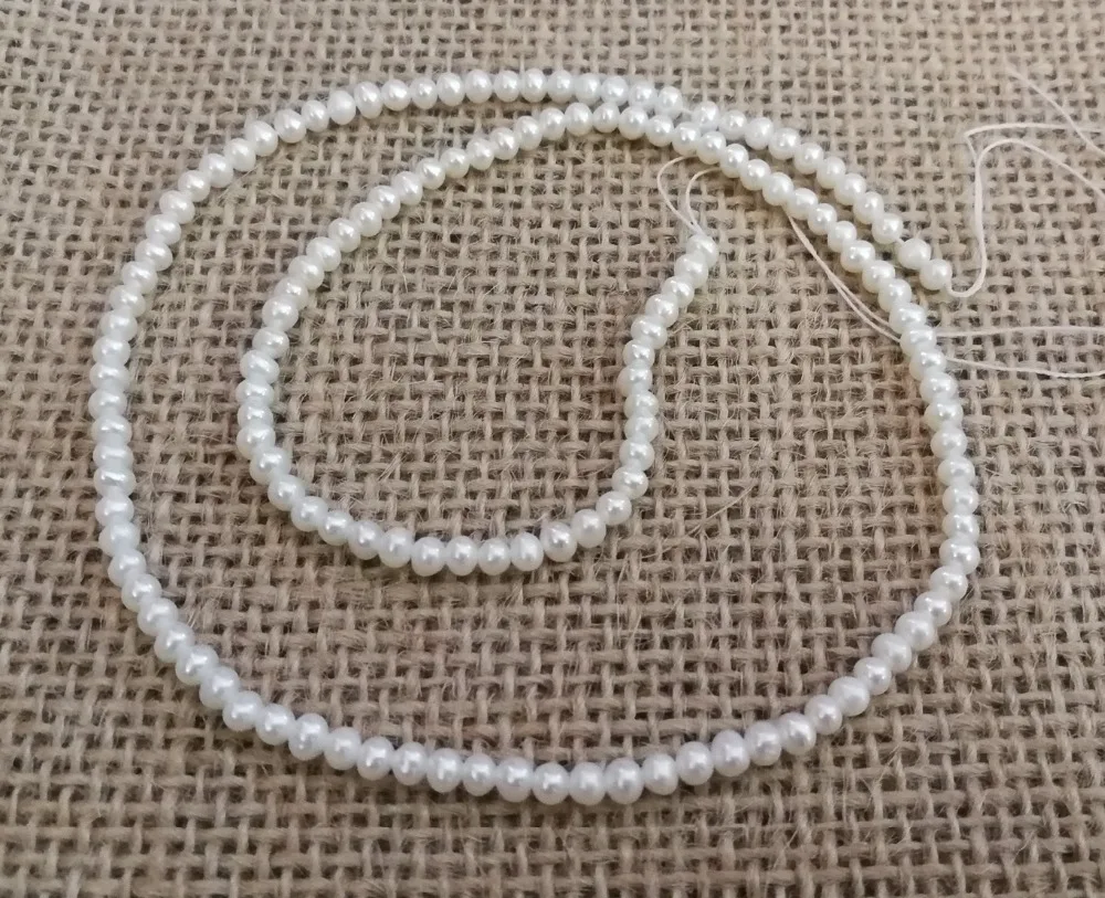 Genuine pearl 2.8mm - 3.2mm white freshwater loose beads DIY gift one strands Hole Approx 1mm 37CM 15'' | Украшения и