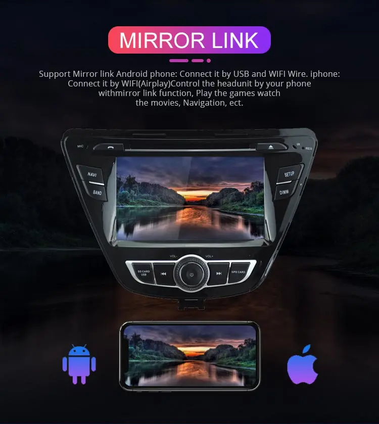 Besina Android 9,0 автомобильный dvd-плеер для HYUNDAI ELANTRA gps Навигация стерео Мультимедиа 2 Din автомагнитола wifi автоаудио