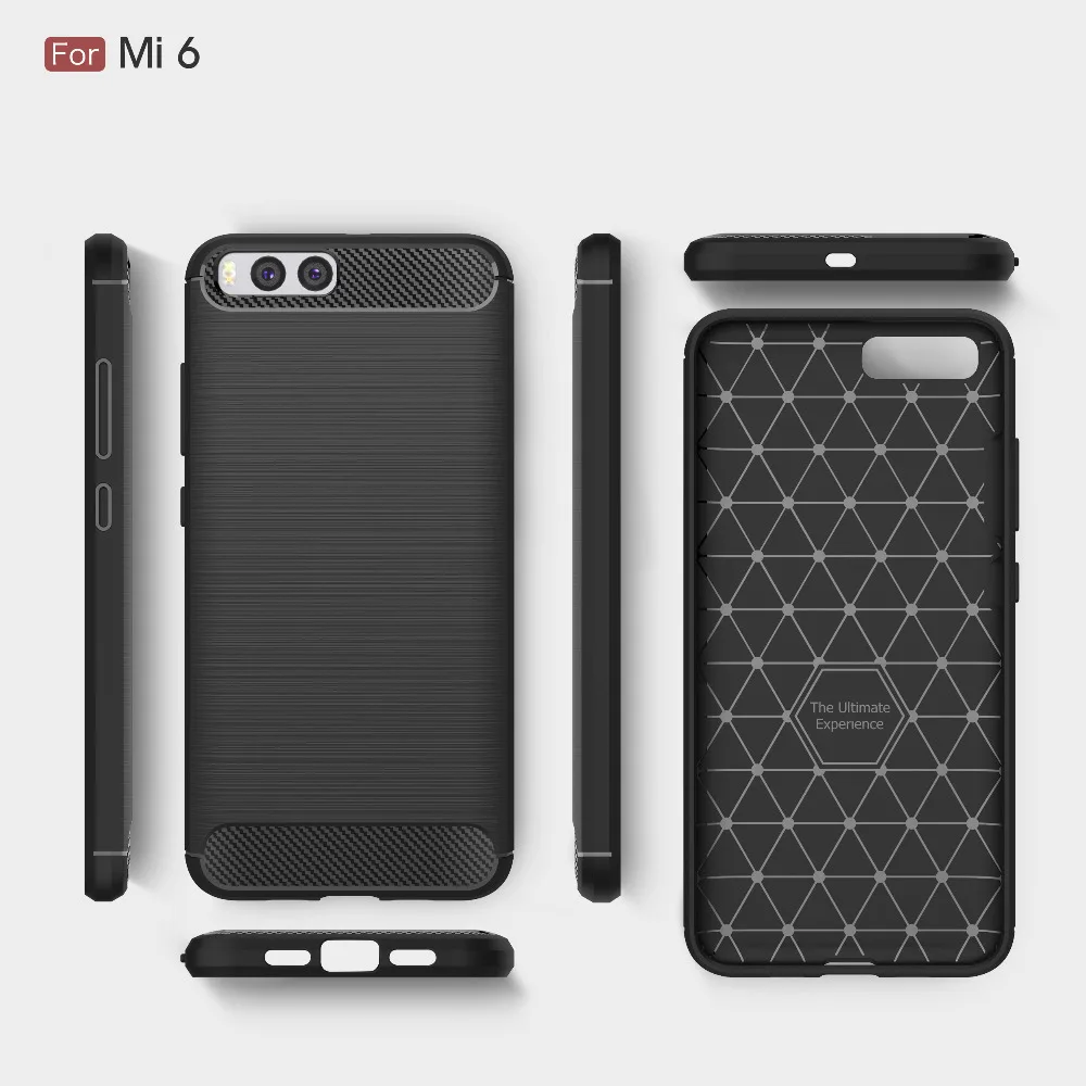 For Xiaomi Mi 6 Case Silicon Case for Xiaomi Mi6 mi 6 Case Cover Fundas Soft Carbon Fiber Brushe Coque Etui Capinha Aksesuar
