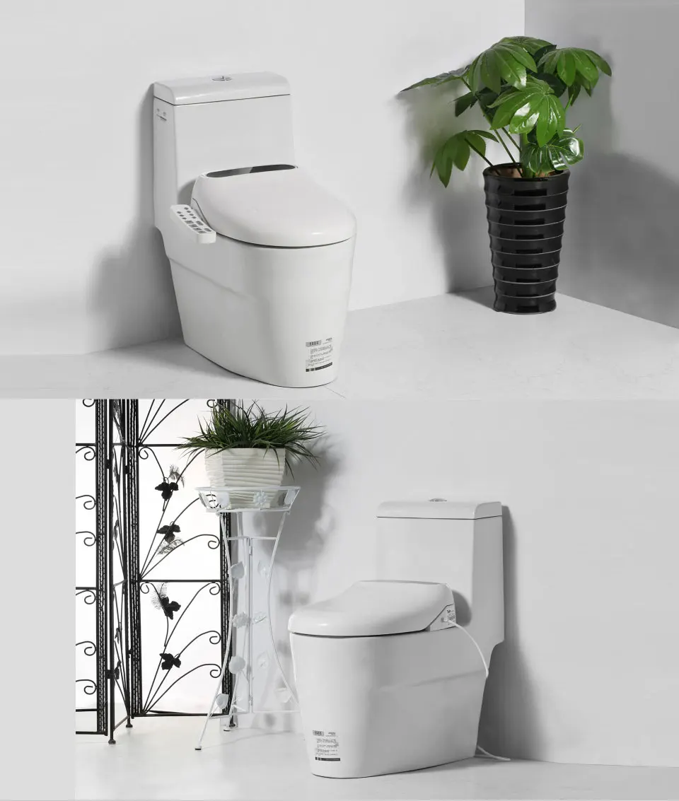 Ecofresh Smart toilet seat Elongate Electric Bidet cover heat led light wash dry massage man woman child oldman