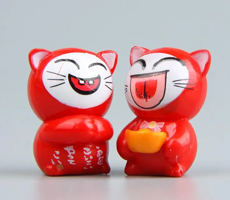 6 шт. Kawaii Мультфильм Lucky Cats микро пейзаж котенок фэн-шуй для дома садовые украшения миниатюры украшения подарок