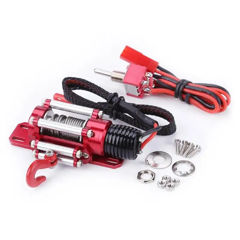 B Metal Winch Двойной мотор, металлическая лебедка, пульт дистанционного управления для 1/10, Радиоуправляемый гусеничный автомобиль, осевой для SCX10, радиоуправляемые игрушки, сменный реквизит для детей, игрушка для ремонта - Цвет: B Metal Winch