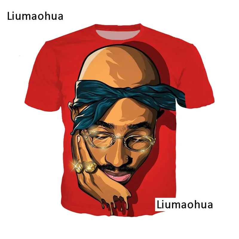 Бренд Liumaohua в стиле хип хоп Magliette Makaveli Snoop Dogg Biggie smallers eminem J Джей Коул z Savage|Мужские