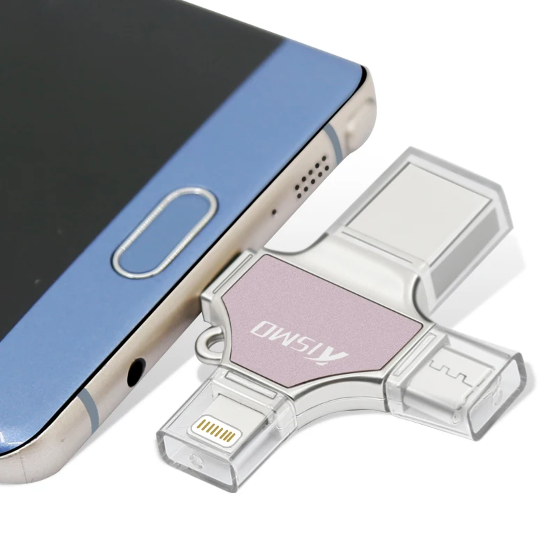 USB флеш накопитель OTG Kismo 4 в 1 16 ГБ 32 64 128 карта памяти Type C для Samsung S8 S9 S7 S6 Edge iphone X 8 7