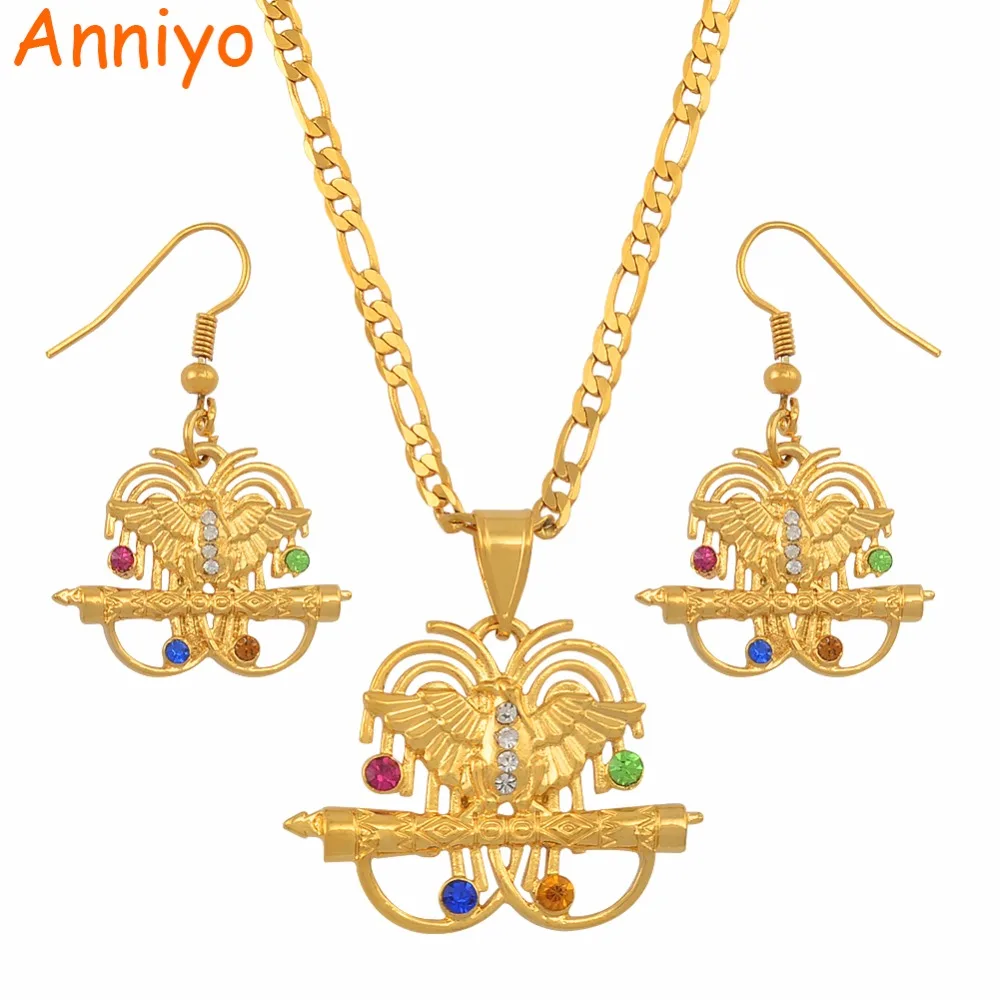 Anniyoパプアニューギニアカラーストーンペンダントネックレスと女性pngジュエリーナショナルデーギフト