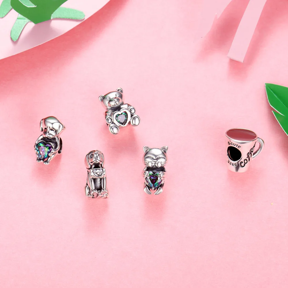 Kpop серебро 925 пробы чашка кофе очарование подходит европейский браслет