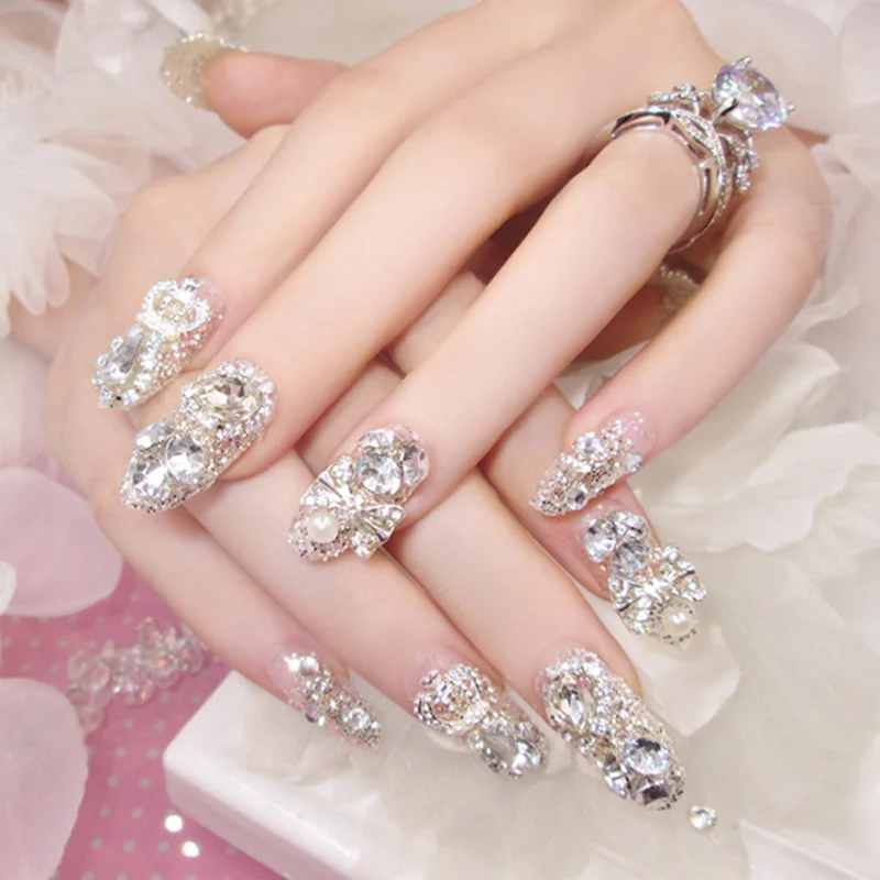 Высокое качество 24 шт 3D Bling Nail Patch Art блестящие украшения Жемчужный декор для