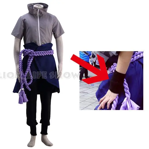 Аниме Наруто Саске Учиха Косплей Костюм ниндзя Саске Парик - Цвет: Costume
