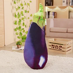Eggplant 3D овощи плюшевые игрушки мягкие растения Фрукты декоративные подушки капуста Cuke баклажаны зеленый перец кухонные продукты имитационная игрушка - Цвет: Eggplant