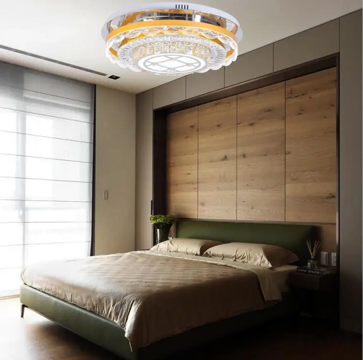 Современная круглая Хрустальная светодиодная лампа потолочные светильники для