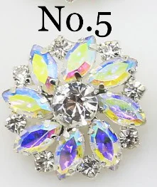 No.5 AB LKERAN 28 мм 1 шт. модные стразы кристаллы пуговицы цветок хвостовик Кнопка DIY серебро Металл Швейные декоративные аксессуары для одежды - Цвет: No.5 AB
