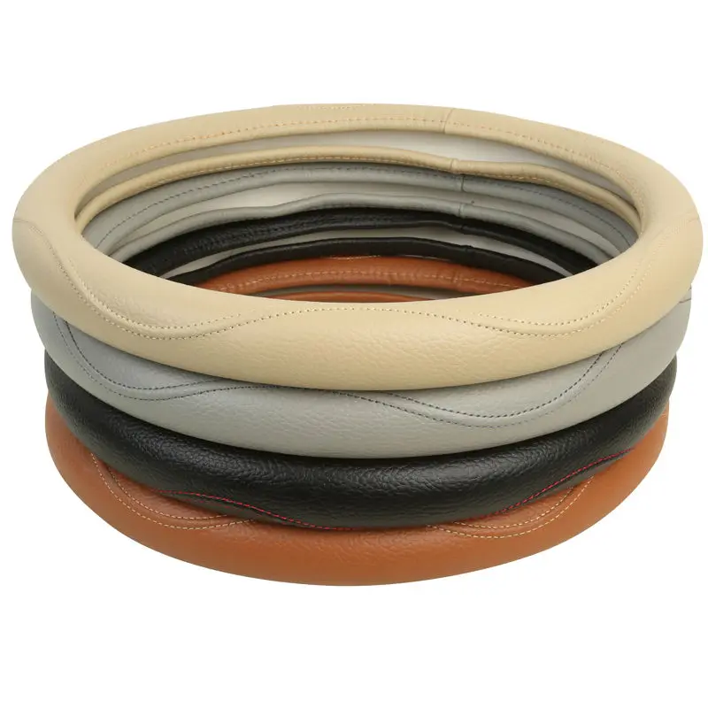 Горячая продажа кожаный Авто чехол рулевого колеса автомобиля анти-поймать для