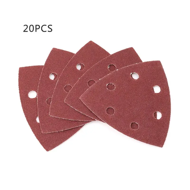 20pcs Triangular Sanding Paper Grit 40-240 Triangle 90mm 3.54inch Self-adhesive Sandpaper Polishing Sanding Disc Abrasive Tools