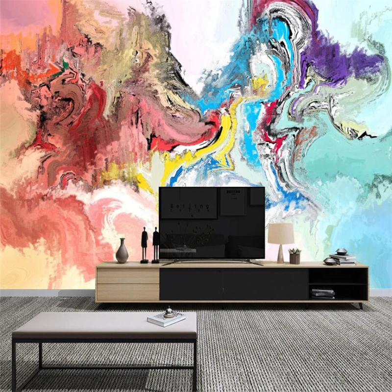 wellyu Nordic minimalist abstract art watercolor landscape painting TV background wall custom large mural wallpaper | Обустройство