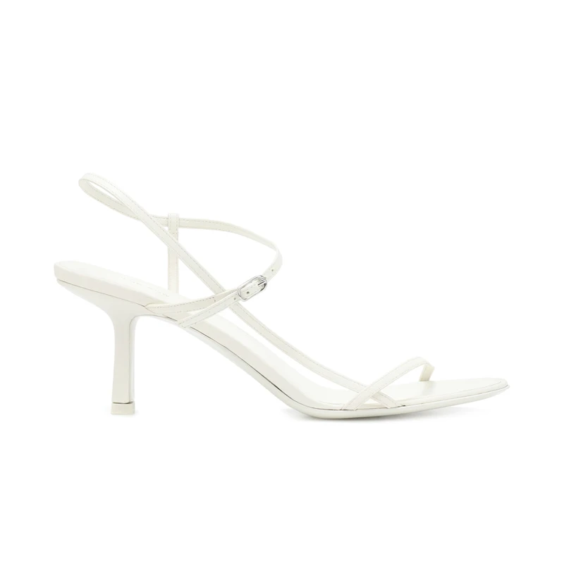 White Women Sandals Летние Босоножки на каблуке «рюмочка»; женские туфли на тонком каблуке с перекрестными ремешками; женские модельные Босоножки с открытым носком и узкими ремешками - Цвет: White Women Sandals
