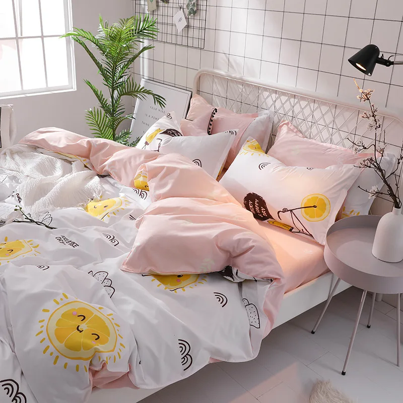 Хлопок оранжевый постельного белья лист наволочка пододеяльник Super King queen ПОЛНЫЙ