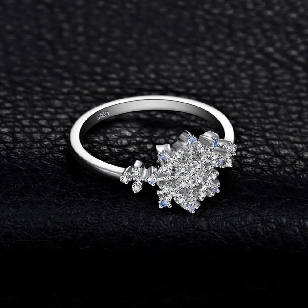 JewelryPalace зима любовь создан светло голубой шпинель фианит Снежинка обещание кольцо 925 пробы серебро Горячие Мода ювелирные изделия