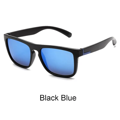 Black Blue Ralferty, поляризационные солнцезащитные очки для мужчин и женщин,, Ретро стиль, высокое качество, UV400, квадратные оттенки, гибкие, TR90, солнцезащитные очки, мужские, для вождения, зеркальные - Цвет линз: Black Blue