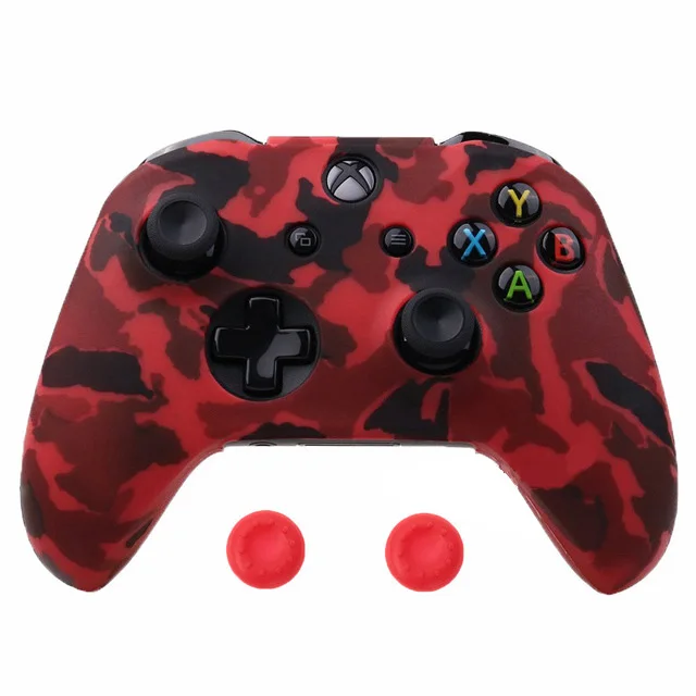 Red camo Силиконовый защитный чехол ZOMTOP для Xbox One X S, защитный чехол для контроллера, камуфляжный чехол с принтом для переноса воды - Цвет: Red camo