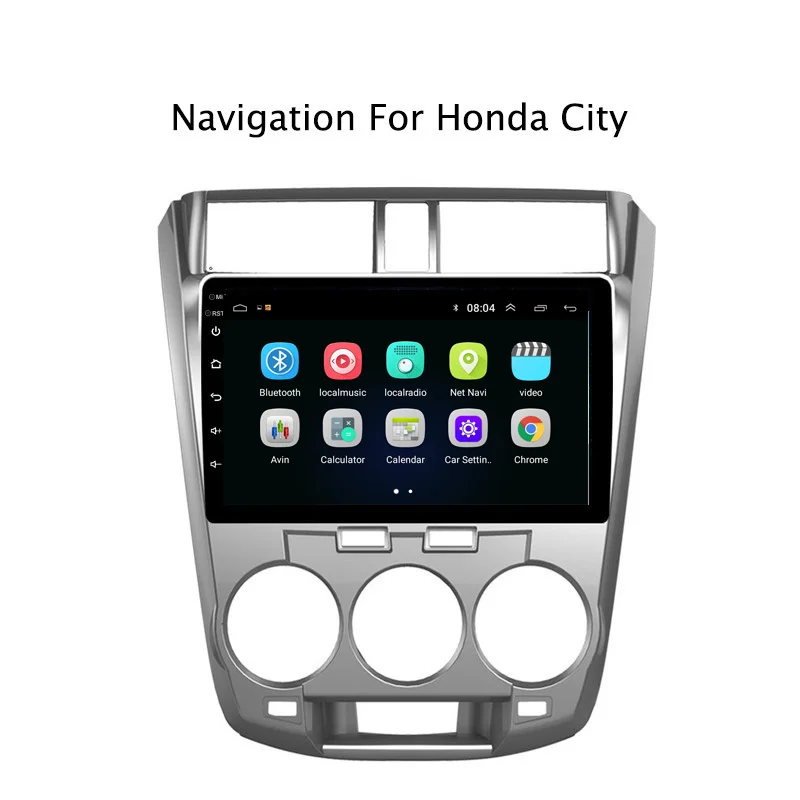 10 1 "2.5D IPS Android 8 автомобильный DVD GPS для Honda City 2008 2009 2010 2011 2012 2013 серебристый радио