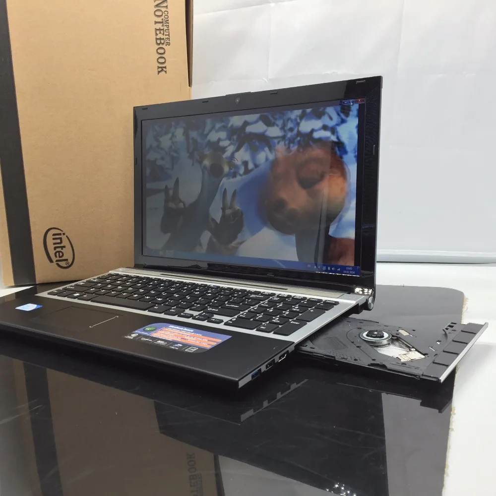 15 6 дюйма быстрый серфинг Windows7 ноутбук 8 GB 1 ТБ HDD INTEL Pentium N3510/3520/3530/3540 2 0 Ghz 4 ядра WI-FI