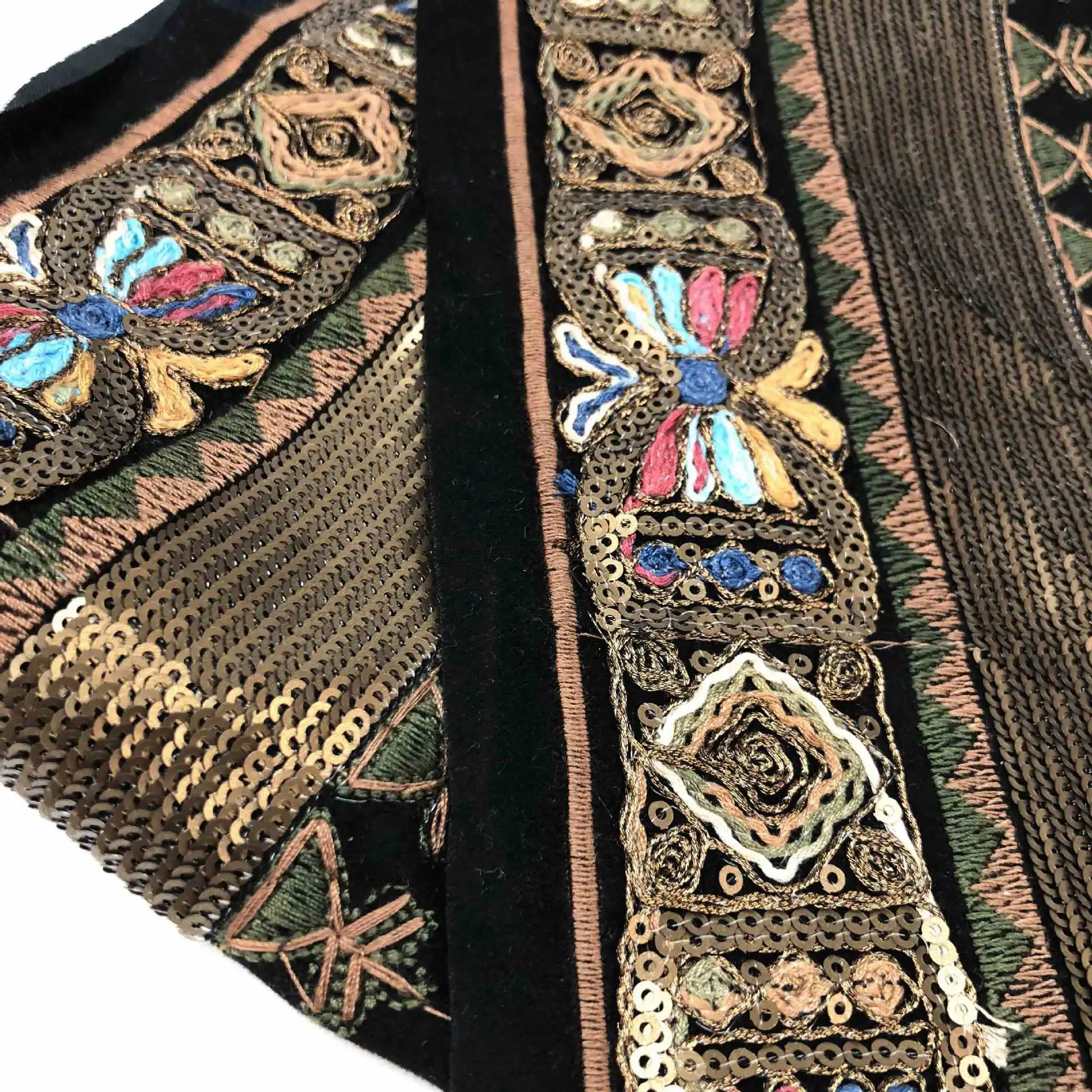 3 м винтажная Этническая золотая нить блестки вышивка кружевная лента Бохо