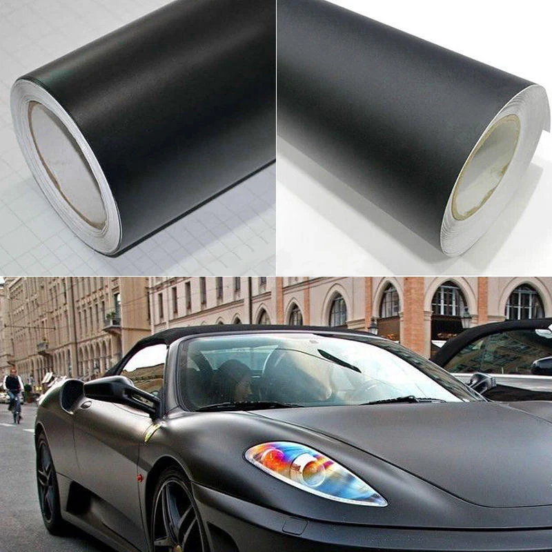 

JX-LCLYL 12x60" 30*152CM DIY Car Vehicle 3D Vinyl Film Wrap Sticker Decal Matte Black