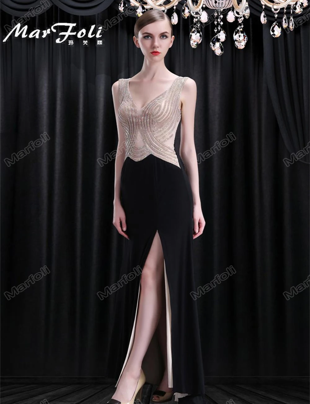 Вечернее платье Gauzy длинное ручное сексуальное со звездным рисунком коктейльное