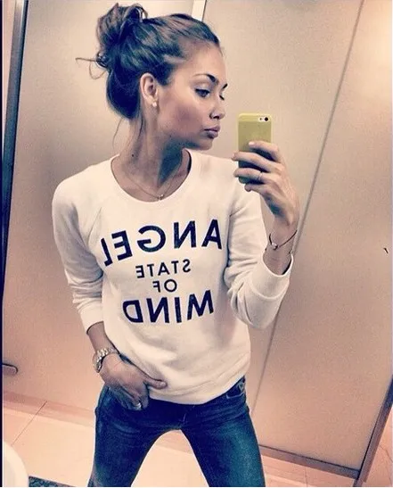 Ангел Состояние Ума Письмо Печати Пуловеры Кофты Женщины Мужчины Unisex Наряды