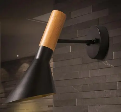 wood like black Реплика современный винтажный Арне Якобсен деревянный как настенный светильник s креативный AJ Железный настенный светильник современный бра светильник - Цвет абажура: wood like black