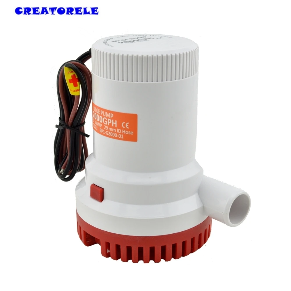 2000GPH 12 в водяной Трюмный насос погружной с высоким потоком морской Электрический