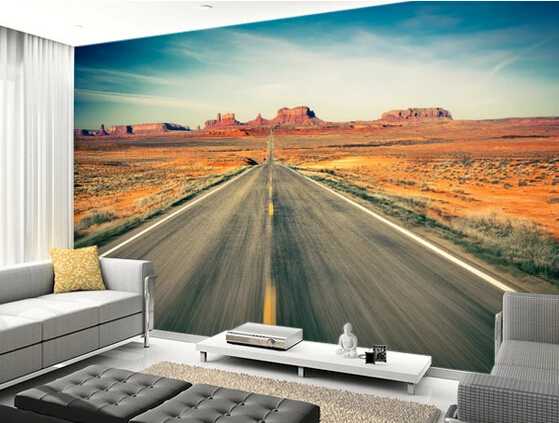 Пользовательские Современные обои шоссе долины памятника 3D природный пейзаж
