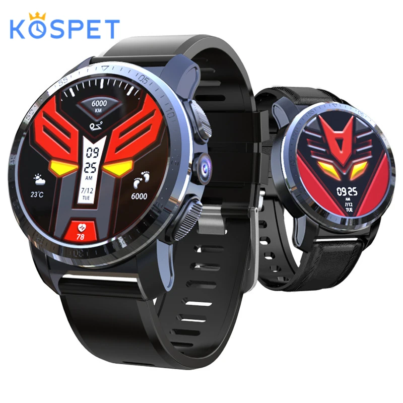 Смарт-часы KOSPET Optimus 4G, Телефон IP67 MT6739+ NRF52840 с двумя чипами, Android 7,1, 800 Вт, камера, gps, 800 мА/ч, ответ на вызов, SIM, TF карта