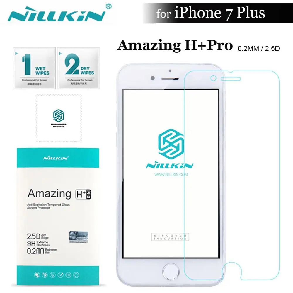 Nilkin для iphone 7 Plus чехол NILLKIN Qin кошелек Флип Роскошный кожаный чехол s для iphone 7 Plus Funda Capa с отделением для карт - Цвет: H PLUS PRO GLASS