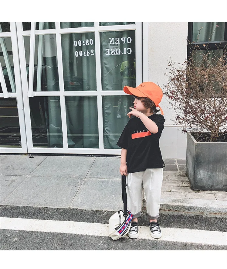 2019 летняя футболка для мальчиков с короткими рукавами надписью CHARATER Топ Белый