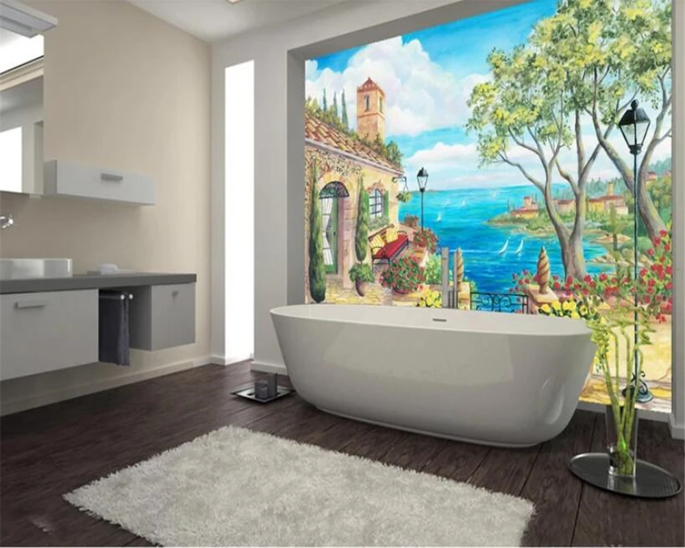 3D обои beibehang фотообои с рисунком Морского Пейзажа|Обои| |
