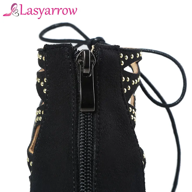 Lasyarrow/женские пикантные римские сандалии на высоком каблуке с вырезами