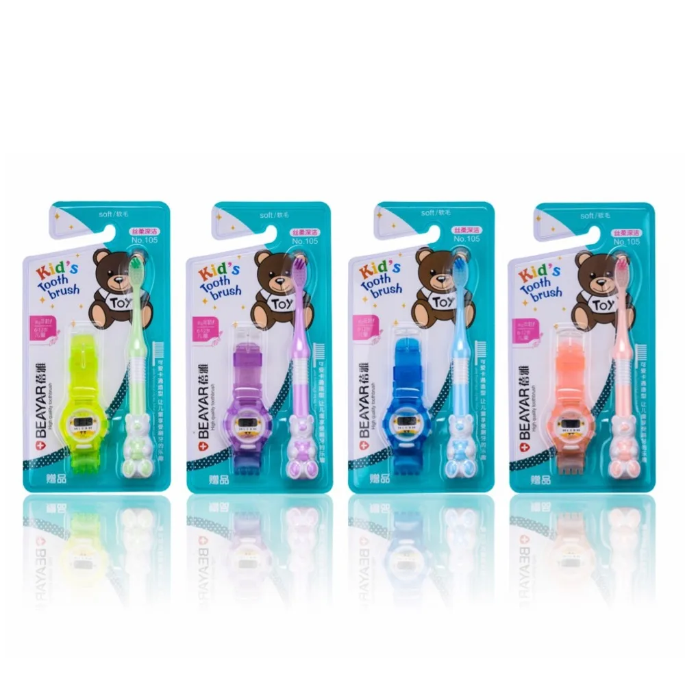 1 шт. детская зубная щетка с мультяшным медведем для маленьких мальчиков и