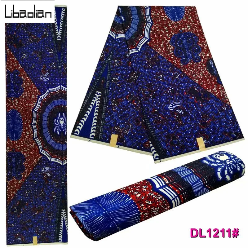 Новое поступление африканская восковая печать Горячая aArican Kente ткани 6 ярдов восковая печать ткань полиэстер для вечерние S1024-5