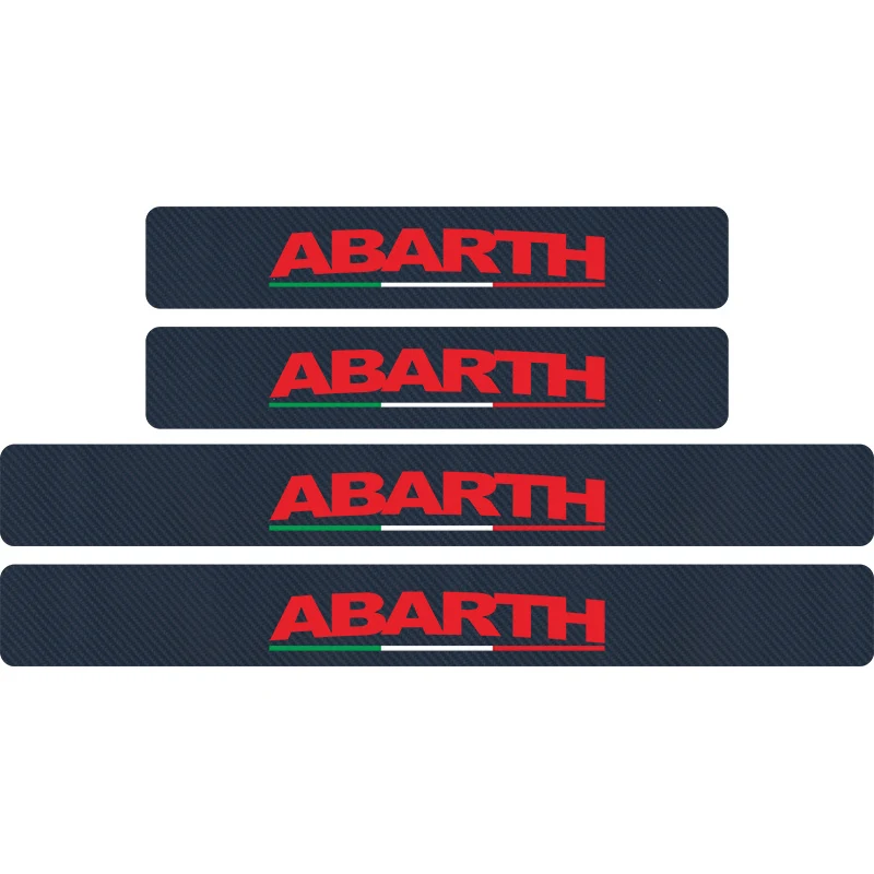 Blue red 4 шт., наклейки Abarth из углеродного волокна для защиты порога автомобиля, наклейки с итальянским флагом для Fiat Viaggio Punto 124 125 500, Стайлинг автомобиля - Название цвета: Blue red