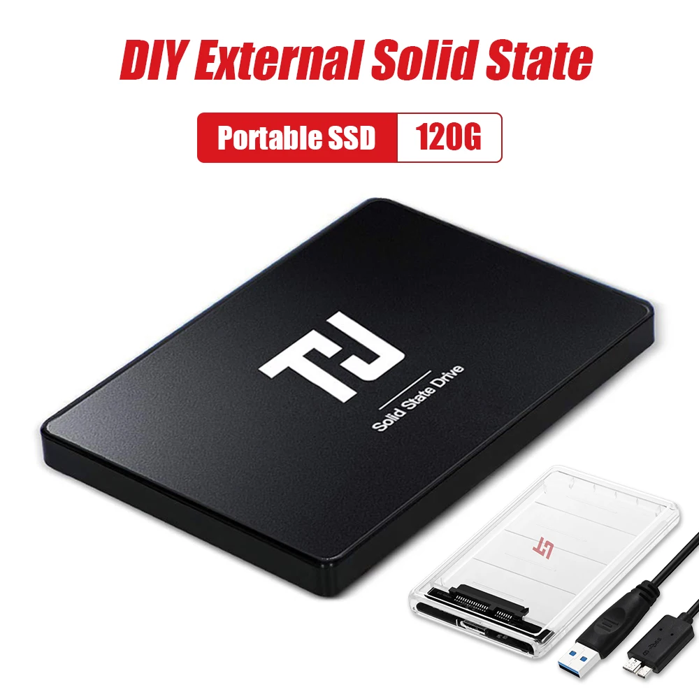 DIY внешний твердый жесткий диск с корпусом SATA3 SSD 120 ГБ 240 480 1 ТБ 2 5 &quot540 Мб/с для ПК