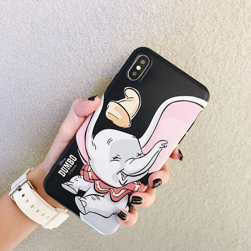 Cute Cartoon Dumbo Elephant Smart Phone Case Silicone Fitted Cover Anti-Dust Protector For Iphone 6 7 8 S Plus X XR XS XSMAX |