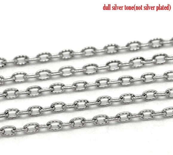 DoreenBeads 10 м Серебряный тон звенья-открытые текстурированные Кабельные цепи(B15335), иу