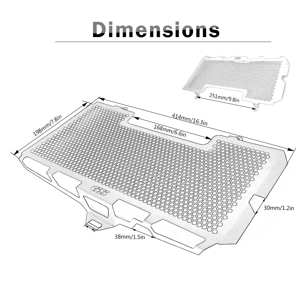 Мотоциклетная решетка радиатора из нержавеющей стали для BMW F650GS F700GS F800GS F800S F800 GS