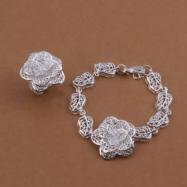

S442 925 sterling silver jewelry set, fashion jewelry set Bracelet Ring /arrajiya ghvaozca
