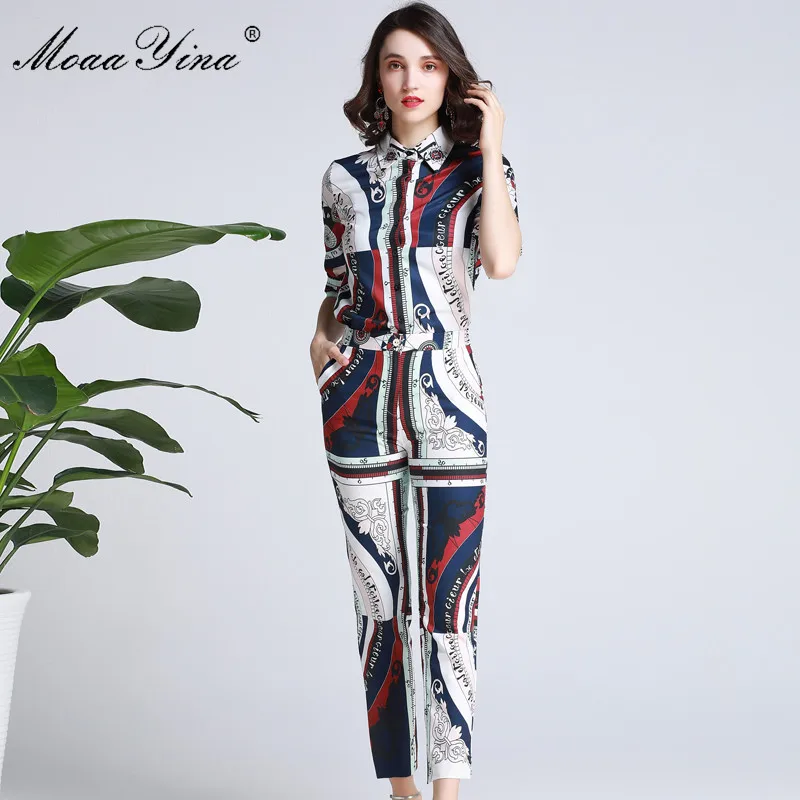MoaaYina модельер Set сезон: весна–лето Для женщин с коротким рукавом геометрическим
