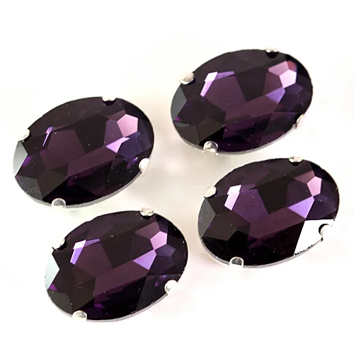Dark Amethyst Овальные разноцветные стеклянные стразы кристаллы пришивные стразы с когтями овальные стразы пришивные когти стразы свадебное платье B3176 - Цвет: Dark Amethyst