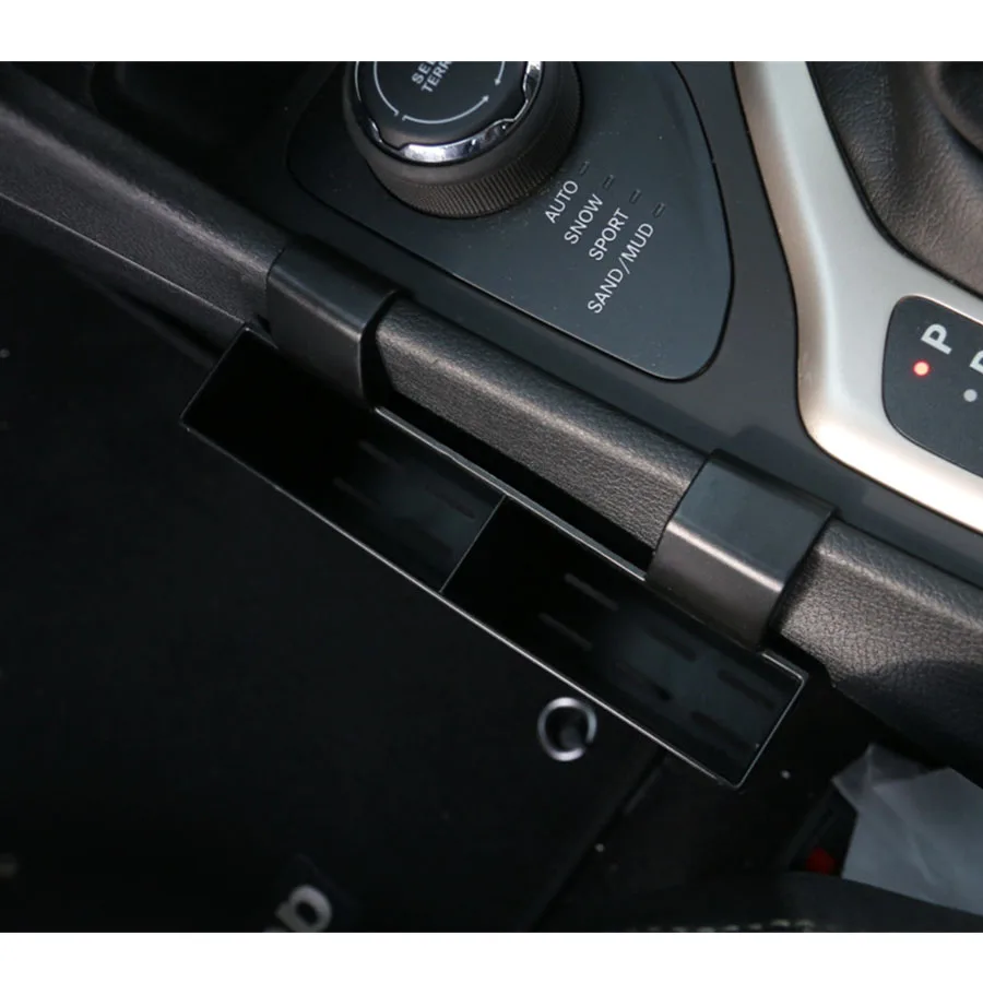 For Jeep Cherokee 2014-2016 Car Console Gear Shift Knob Panel Storage Box Pocket Mobile Phone Container Trim Styling | Автомобили и